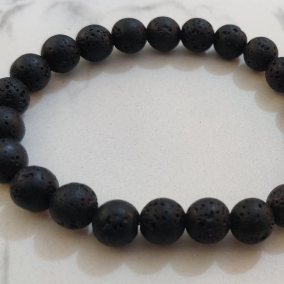 Volcanic rock lava stone bracelet - Picture 4 of 6